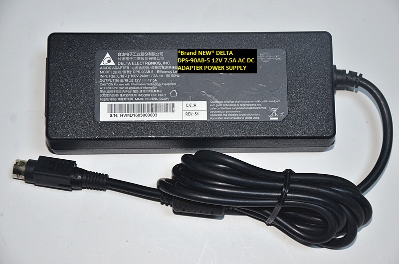 *Brand NEW* DELTA DPS-90AB-5 12V 7.5A AC DC ADAPTER POWER SUPPLY